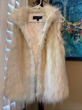 Marc New York Plush Faux Fur Vest - Ivory